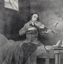 Usado, PAGANINI NA PRISÃO Violino Música Compositor Italiano Cena de Cela Estampa Antiga 1892 comprar usado  Enviando para Brazil