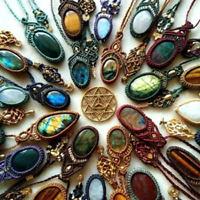 25 Pcs Natural Mix Pedras Preciosas Artesanal Bohemian Colares Atacado Lote De Macramê comprar usado  Enviando para Brazil