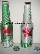 2021 China Heineken cerveja original e prata 2 garrafas de alumínio conjunto 330ml vazio, usado comprar usado  Enviando para Brazil