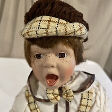 Romper xadrez 12” porcelana boca aberta boneca menino cabelo castanho sardas  comprar usado  Enviando para Brazil