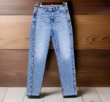Jeans feminino AMERICAN EAGLE 4 mães cintura alta perna por dentro bainha jeans comprar usado  Enviando para Brazil