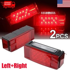 Usado, Luz submersível esquerda+direita LED impermeável reboque vermelho barco retangular parada giro comprar usado  Enviando para Brazil