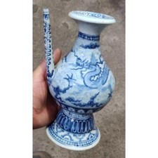 Chaleira Ming azul e branca porcelana chai forno animal água do mar dragão Zhi 8,6" comprar usado  Enviando para Brazil