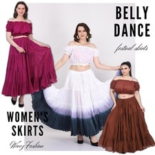 Saia maxi longa 25 jardas 4 camadas dança da barriga EHS cigana tribal 100% algodão comprar usado  Enviando para Brazil