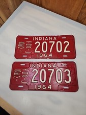 1964 INDIANA SEMI TRAILER PLACA Par VERMELHO RARO  comprar usado  Enviando para Brazil