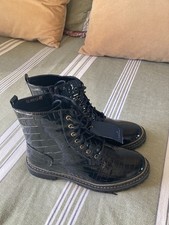 Black croc boots for sale  CARDIFF