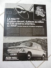 Nsu 1972 publicité d'occasion  Champigny-sur-Marne