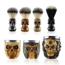 Ferramenta de barba masculina escova de barbear sabonete tigela creme criativo caneca caveira kit de barbear comprar usado  Enviando para Brazil