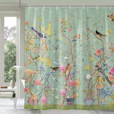 Shower curtain green for sale  EDINBURGH