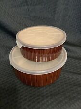 Usado, Conjunto de 4 peças de panificação Sango NOVA BROWN redonda à prova de forno cerâmica com tampas de plástico 4933 comprar usado  Enviando para Brazil