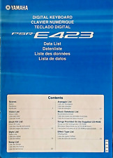 Teclado digital Yamaha PSR-E423 lista de dados original livreto manual suplementar. comprar usado  Enviando para Brazil