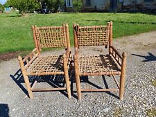 Pair wooden armchairs d'occasion  Expédié en Belgium