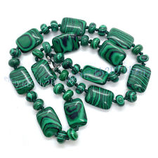 Colares de contas de pedra preciosa verde malaquita Rondelle retangular 13x18mm 16-36 polegadas, usado comprar usado  Enviando para Brazil