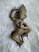 Estátua de bronze dançarina Apsara deus hindu templo balinês mulher Khmer antiga comprar usado  Enviando para Brazil