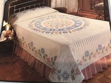 Kit de colcha Tobin ponto cruz estampado medalhão cama de casal comprar usado  Enviando para Brazil