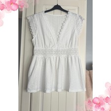 White broderie anglaise for sale  HARLOW