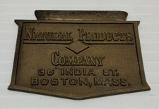 Placa de identificação emblema latão antiga Natural Products Company Boston Mass comprar usado  Enviando para Brazil