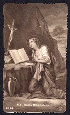 Cartão sagrado antigo de Santa Maria Madalena estampa santino imagem pieuse, usado comprar usado  Enviando para Brazil