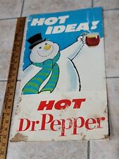 Vintage Dr Pepper Frosty The Snowman Hot Cold Sign Soda Cavalete Display Natal  comprar usado  Enviando para Brazil