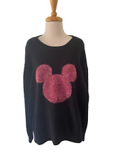 JAQUETA DE MALHA PRETA DISNEY PLUS SIZE COM ORELHAS DE MOUSE MINNIE/MICKEY BRILHO ROSA 3X comprar usado  Enviando para Brazil