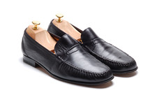 Moreschi black moccasins for sale  BEVERLEY