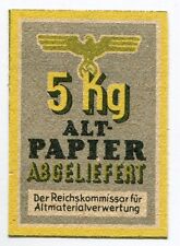 Cupom de ração Alemanha Segunda Guerra Mundial 5 KG papel reciclado Altpapier aUNC comprar usado  Enviando para Brazil