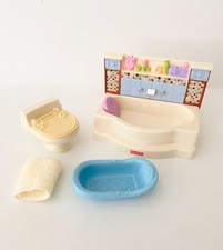 Fisher-Price Loving Family casa de bonecas banheiro, banheira, vaso sanitário, banheira de bebê 2008 comprar usado  Enviando para Brazil