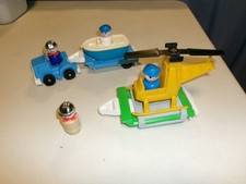 Vintage 1981 Fisher Price Little Truck Rigs #344 Helicóptero e #345 Equipamento de Barco comprar usado  Enviando para Brazil