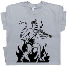 Camiseta Devil Playing Fiddle Bluegrass Banjo Violinista Folk Rock Vintage comprar usado  Enviando para Brazil