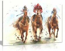 Horse racing watercolour for sale  LONDON
