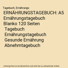 Ernährungstagebuch ernährung gebraucht kaufen  Trebbin