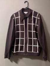 Cardigã Vintage Gaúcho Originals XL Rockabilly Camisa Marrom EUA Ricky Western, usado comprar usado  Enviando para Brazil