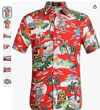 Camisa havaiana Natal Papai Noel 3XL vermelha surf Tiki palmeira nova sem etiquetas Tacky Aloha! comprar usado  Enviando para Brazil