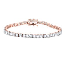 Pulseira de tênis de ouro rosa sólido 10K diamante cultivado em laboratório dia dos pais nascimento de abril comprar usado  Enviando para Brazil