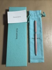 Autêntica caneta esferográfica Tiffany & Co prata esterlina 925 textura de diamante rosa 2 comprar usado  Enviando para Brazil