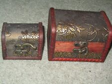 Pair wooden treasure for sale  LOOE