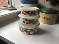 Enamel storage tins for sale  DRIFFIELD