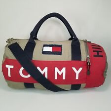 Bolsa de viagem Tommy Hilfiger 21" lona duffle academia adesivo multicolorido logotipo soletrado comprar usado  Enviando para Brazil