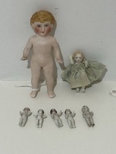 Lote de 7 bonecas Frozen Charlotte Bisque antigas 2”-3,5” comprar usado Lote de 7 bonecas Frozen Charlotte Bisque antigas 2”-3,5” comprar usado  Enviando para Brazil