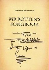 Rotten songbook signed for sale  UK