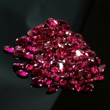 Lote de 20 peças de pedra preciosa solta rubi vermelho natural formato oval CERTIFICADO 7x5 mm comprar usado  Enviando para Brazil