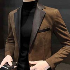 Blazers ternos masculinos vintage emenda de peito único nova na jaqueta comprar usado  Enviando para Brazil
