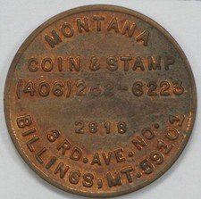 1976 Montana Coin & Stamp Billings MT Dealer Advertising Token comprar usado  Enviando para Brazil