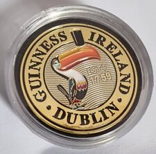 Moeda e cápsula irlandesa colecionável dourada GUINNESS edição oficial pinta TOUCAN comprar usado  Enviando para Brazil