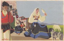 Cartolina costumi sardi usato  Assemini