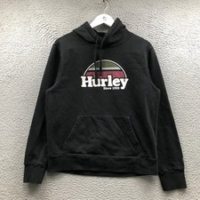 Moletom com capuz Hurley masculino médio M manga longa bolso logotipo gráfico preto comprar usado  Enviando para Brazil