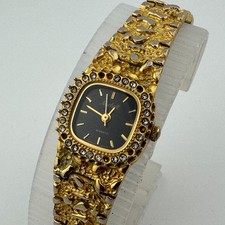 Antigo Relógio de Quartzo Michell Feminino Tom de Pepita de Ouro Barril Quadrado Nova Bateria 6.5" comprar usado  Enviando para Brazil
