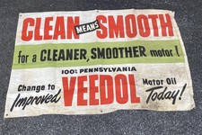 Original Vintage Veedol Motor Óleo Gás Lona Banner Placa Serviço Garagem Auto comprar usado Original Vintage Veedol Motor Óleo Gás Lona Banner Placa Serviço Garagem Auto comprar usado  Enviando para Brazil