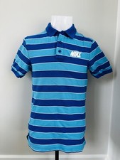 Camisa polo masculina Nike pequena S slim fit listrada azul logotipo casual Swoosh comprar usado  Enviando para Brazil