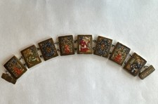 Usado, Pulseira de painel vintage persa antiga pintada à mão STORYTELLER orgânica BONE 7,5 comprar usado  Enviando para Brazil